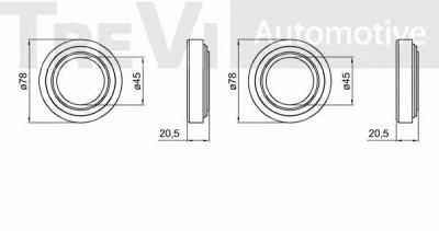 TREVI AUTOMOTIVE wb1528 -  Комплект подшипника ступицы колеса